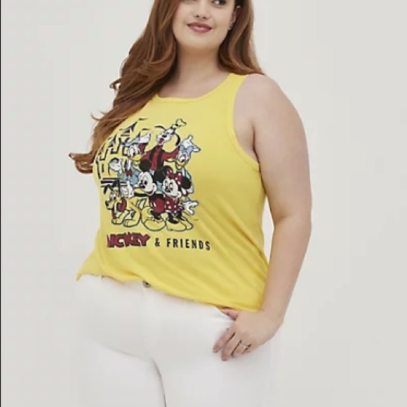 3 for $30 TORRID NWT DISNEY MICKEY & FRIENDS TANK - TRIBLEND JERSEY YELLOW - Picture 4 of 6